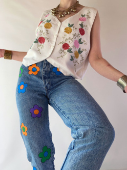 Ręcznie malowane jeansy Palmetto's