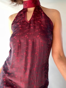 Sukienka halter jedwab + rayon