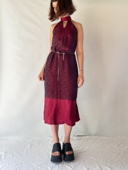 Sukienka halter jedwab + rayon