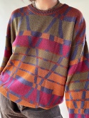 Kolorowy, cienki sweter