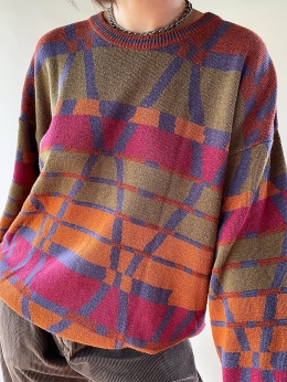 Kolorowy, cienki sweter