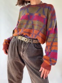 Kolorowy, cienki sweter