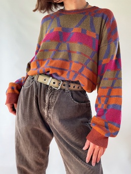 Kolorowy, cienki sweter