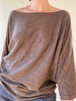 Brązowa bluzka z dzianiny