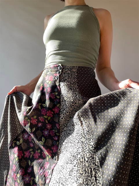 Długa spódnica z wiskozy