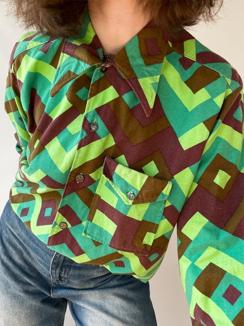 Mozaikowa koszula z lat 70. Mozaikowa koszula z lat 70.