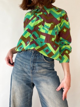 Mozaikowa koszula z lat 70.