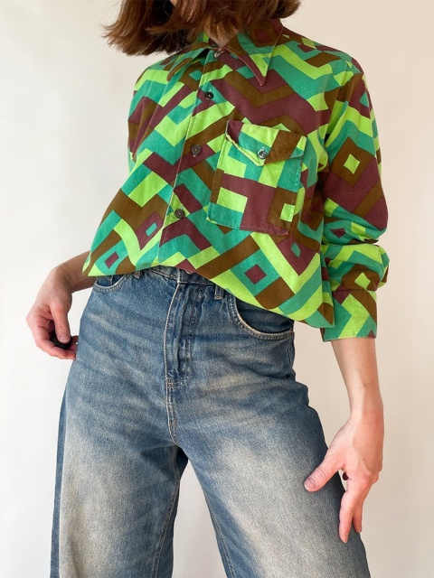 Mozaikowa koszula z lat 70. Mozaikowa koszula z lat 70.
