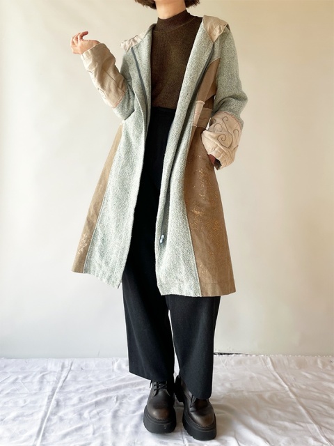 Płaszcz wełna + bawełna + len Płaszcz wełna + bawełna + len