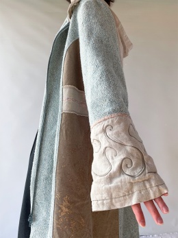 Płaszcz wełna + bawełna + len