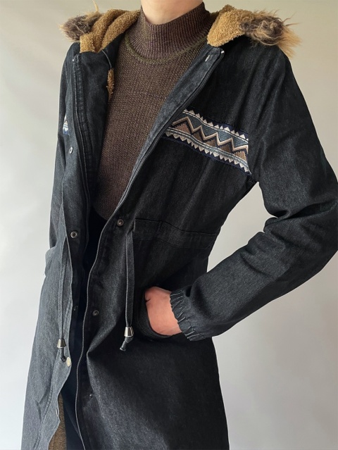 Jeansowy płaszcz na podszewce Jeansowy płaszcz na podszewce