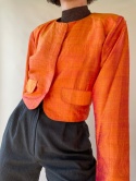 Pomarańczowa krótka marynarka z jedwabiu