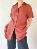 Ceglasta koszula wiskoza + len