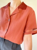 Ceglasta koszula wiskoza + len