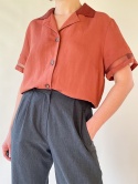 Ceglasta koszula wiskoza + len