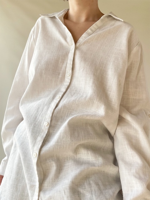 Biała, płócienna koszula