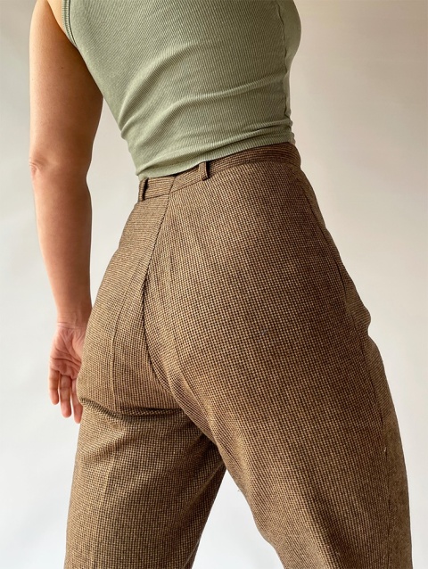 Brązowe spodnie 70s