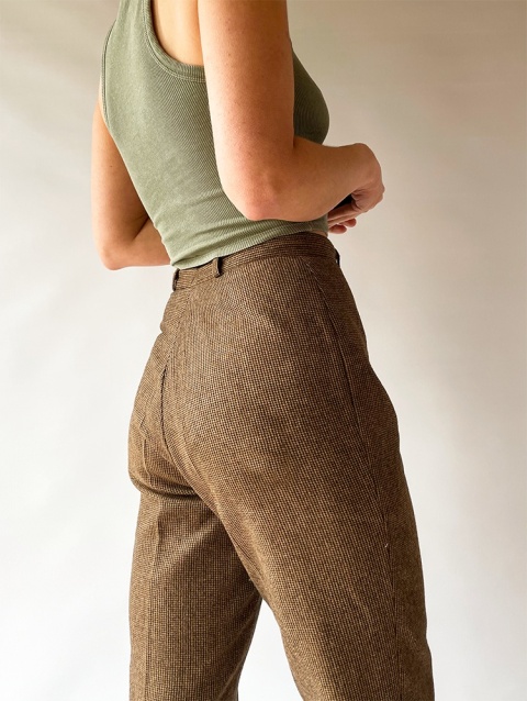 Brązowe spodnie 70s