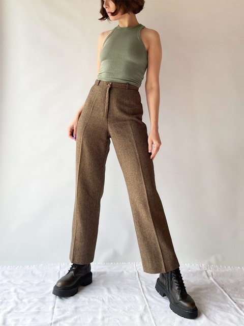 Brązowe spodnie 70s