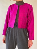 Różowa krótka marynarka z jedwabiu
