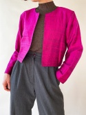 Różowa krótka marynarka z jedwabiu
