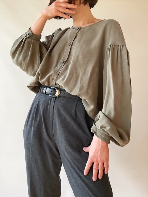 Wiskozowa koszula khaki