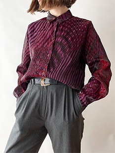 Błyszcząca koszula bordo