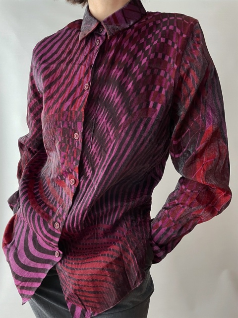 Błyszcząca koszula bordo