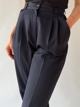 Granatowe spodnie z wełną