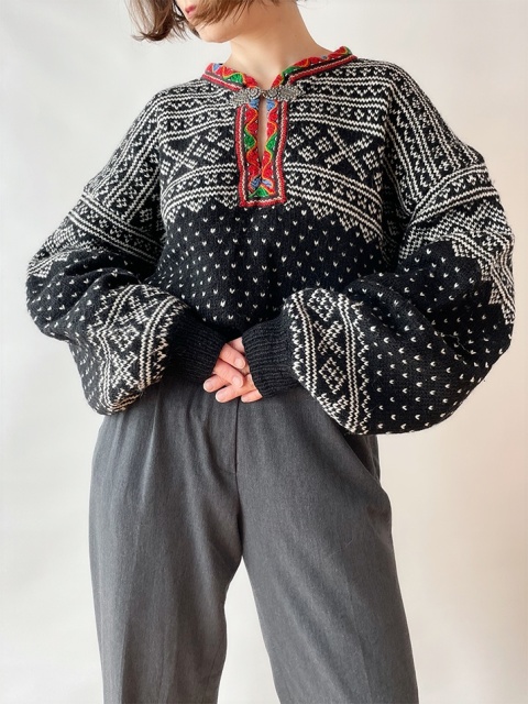 Norweski sweter z wełny