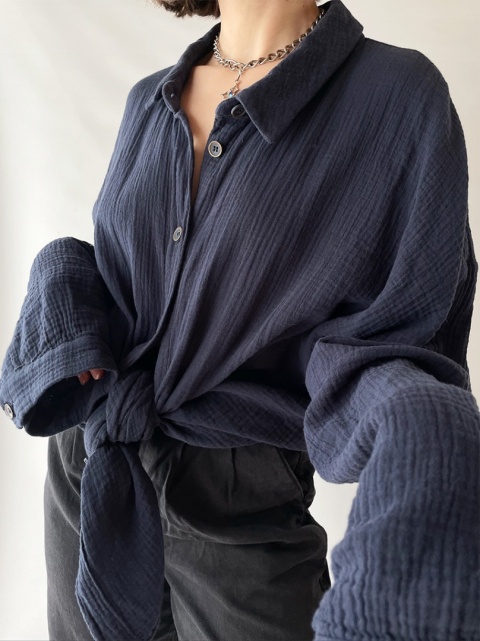 Luźna koszula z muślinu