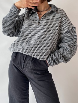 Szara bluza ze stójką