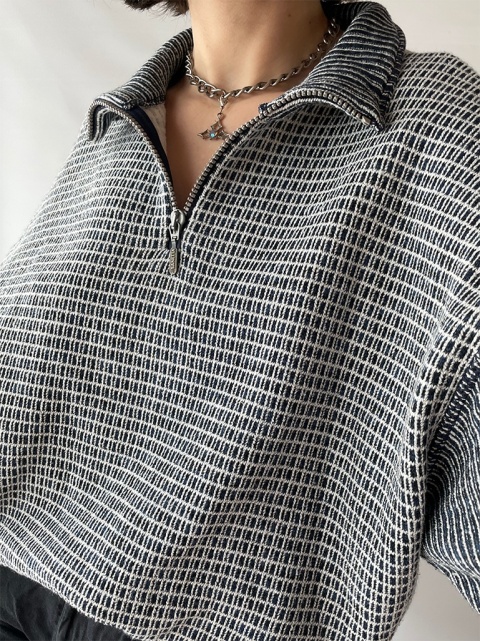 Szara bluza ze stójką