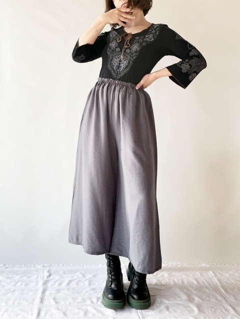 Szare, szerokie spodnie