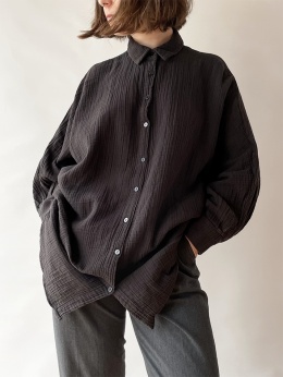 Czarna, muślinowa koszula