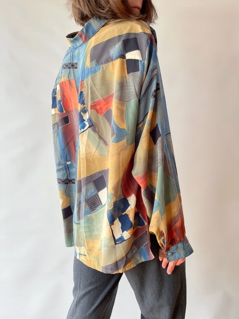 Kolorowa koszula z wiskozy