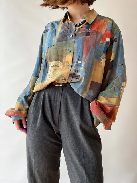 Kolorowa koszula z wiskozy