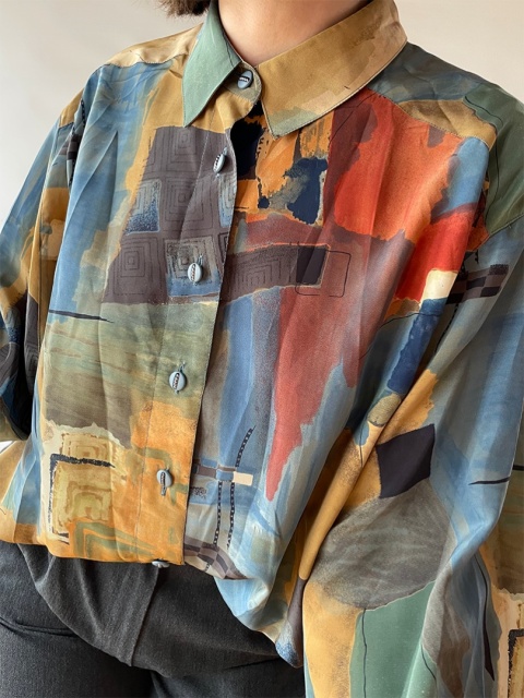 Kolorowa koszula z wiskozy