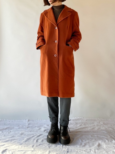 Rudy, krótki płaszcz z wełny