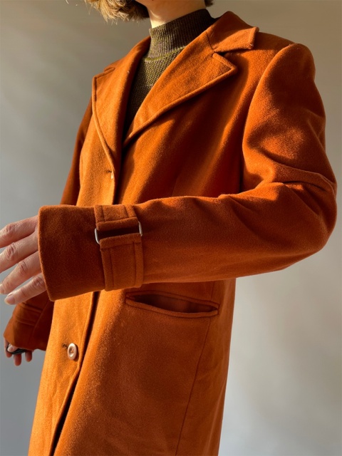 Rudy, krótki płaszcz z wełny