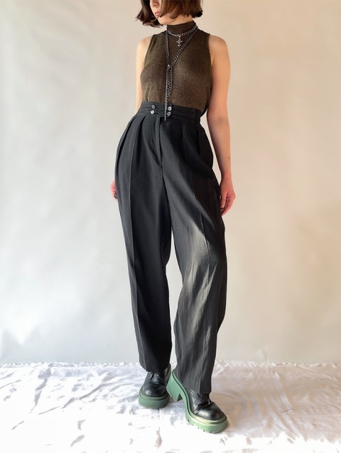 Czarne spodnie z lnem