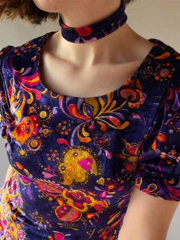 Welurowa sukienka handmade