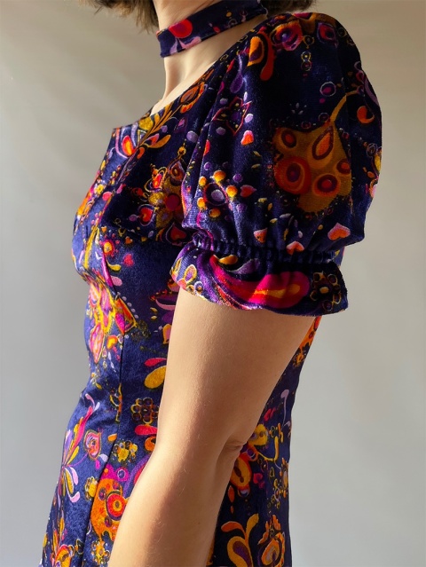 Welurowa sukienka handmade