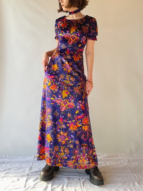 Welurowa sukienka handmade