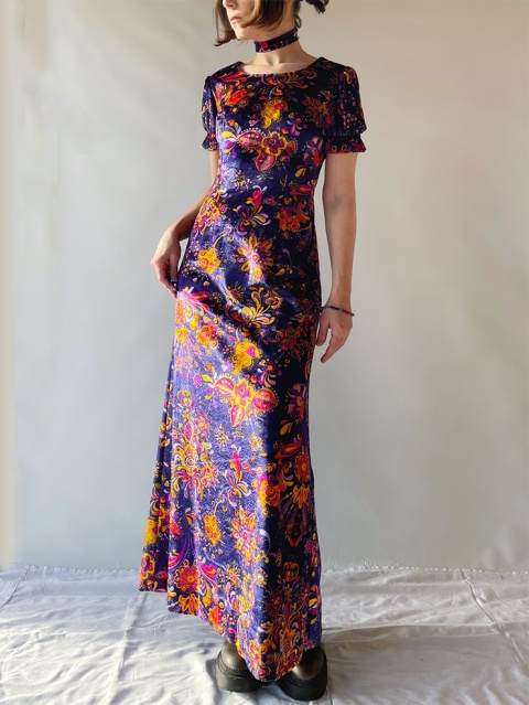 Welurowa sukienka handmade