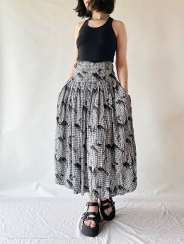 Czarno-biała spódnica z wiskozy