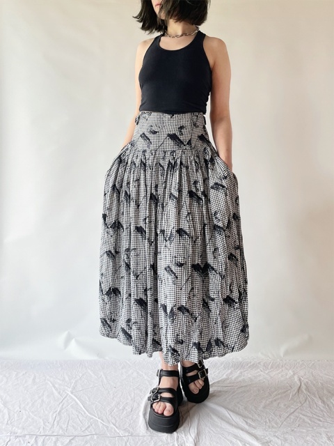 Czarno-biała spódnica z wiskozy