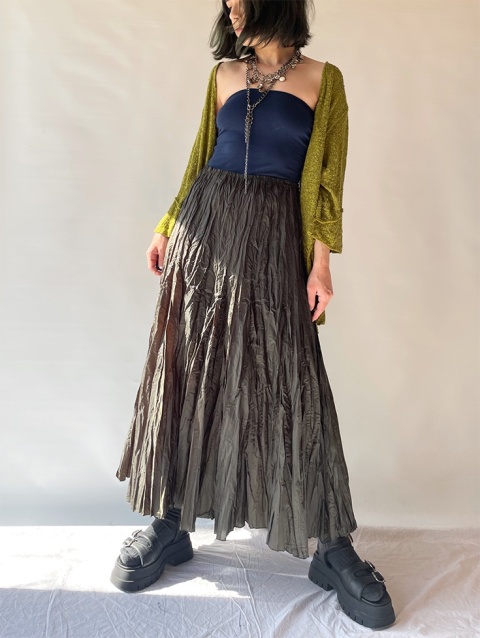 Karbowana spódnica maxi