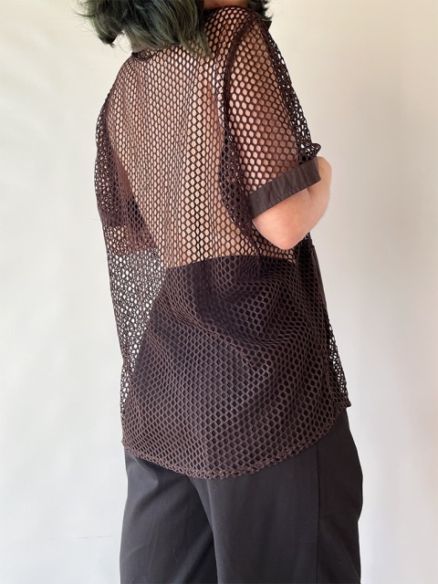 Patchworkowa koszula z siatki