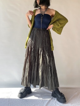 Karbowana spódnica maxi